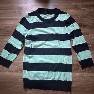 Jcrew merino wool tippi sweater navy with blue stripes